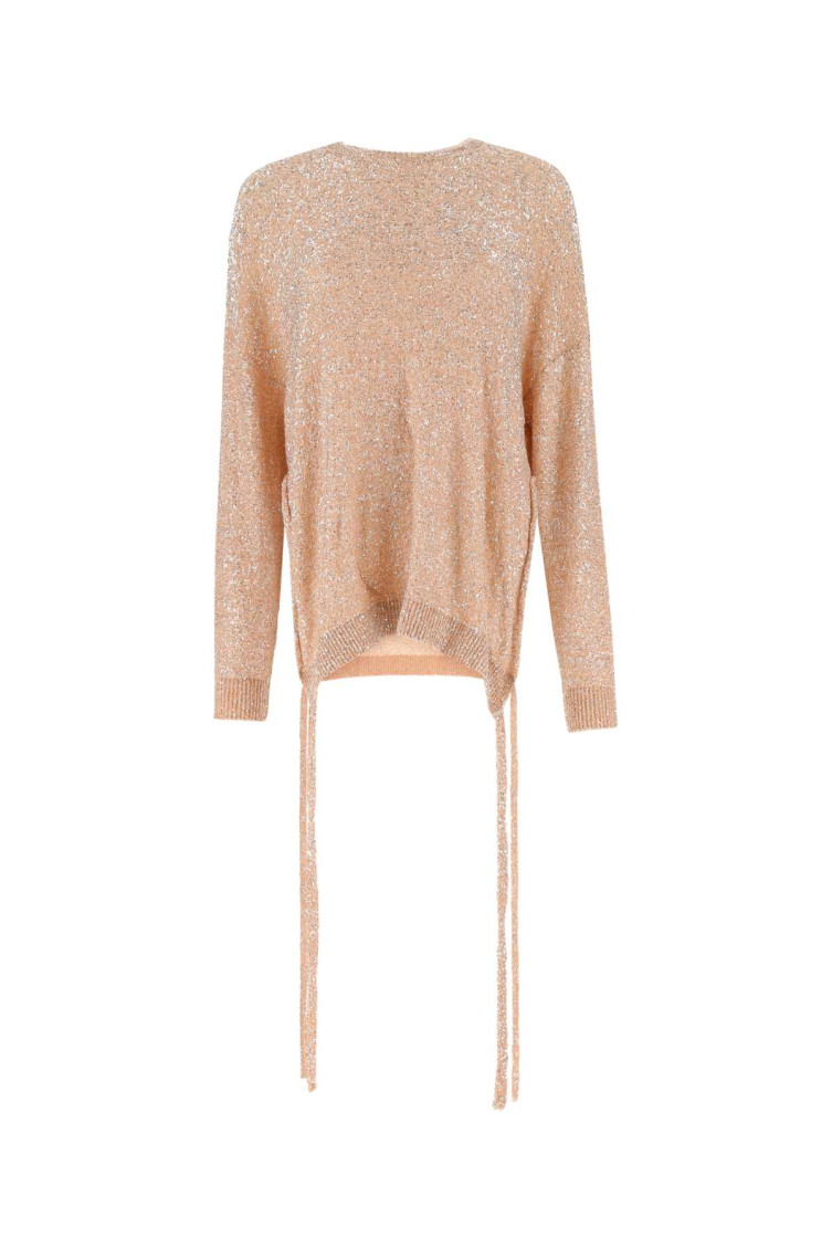 Pink Nylon Blend Oversize Sweater