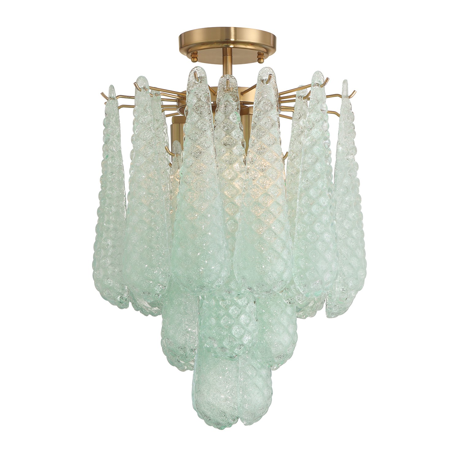 Aged Brass Semi Flush Mount from the Ollie Collection