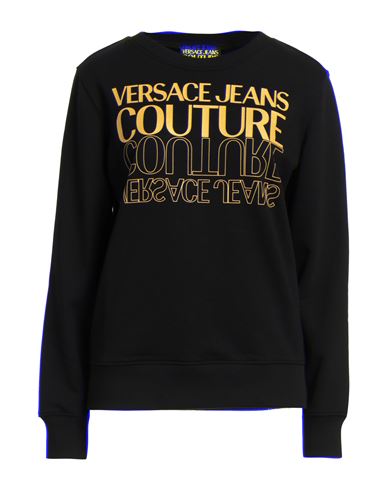 Versace Jeans Couture Woman Sweatshirt Black Size L Cotton, Elastane
