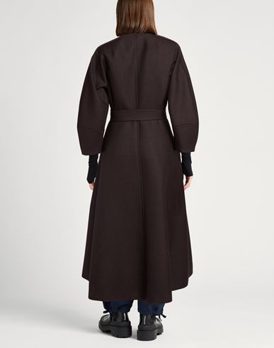 Woman Coat Dark brown Size 10 Virgin Wool