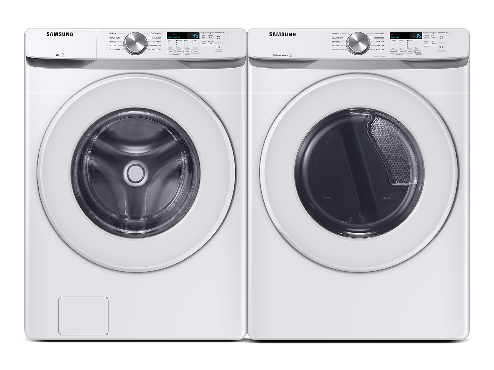 Front Load Washer & Dryer Set with Vibration Reduction Technology+ and Sensor Dry in White (F-1603912197302)