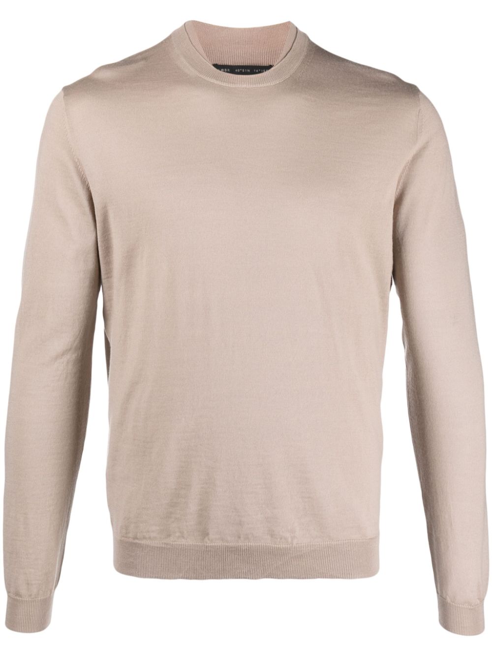 Layered-neckline merino wool jumper - Neutrals