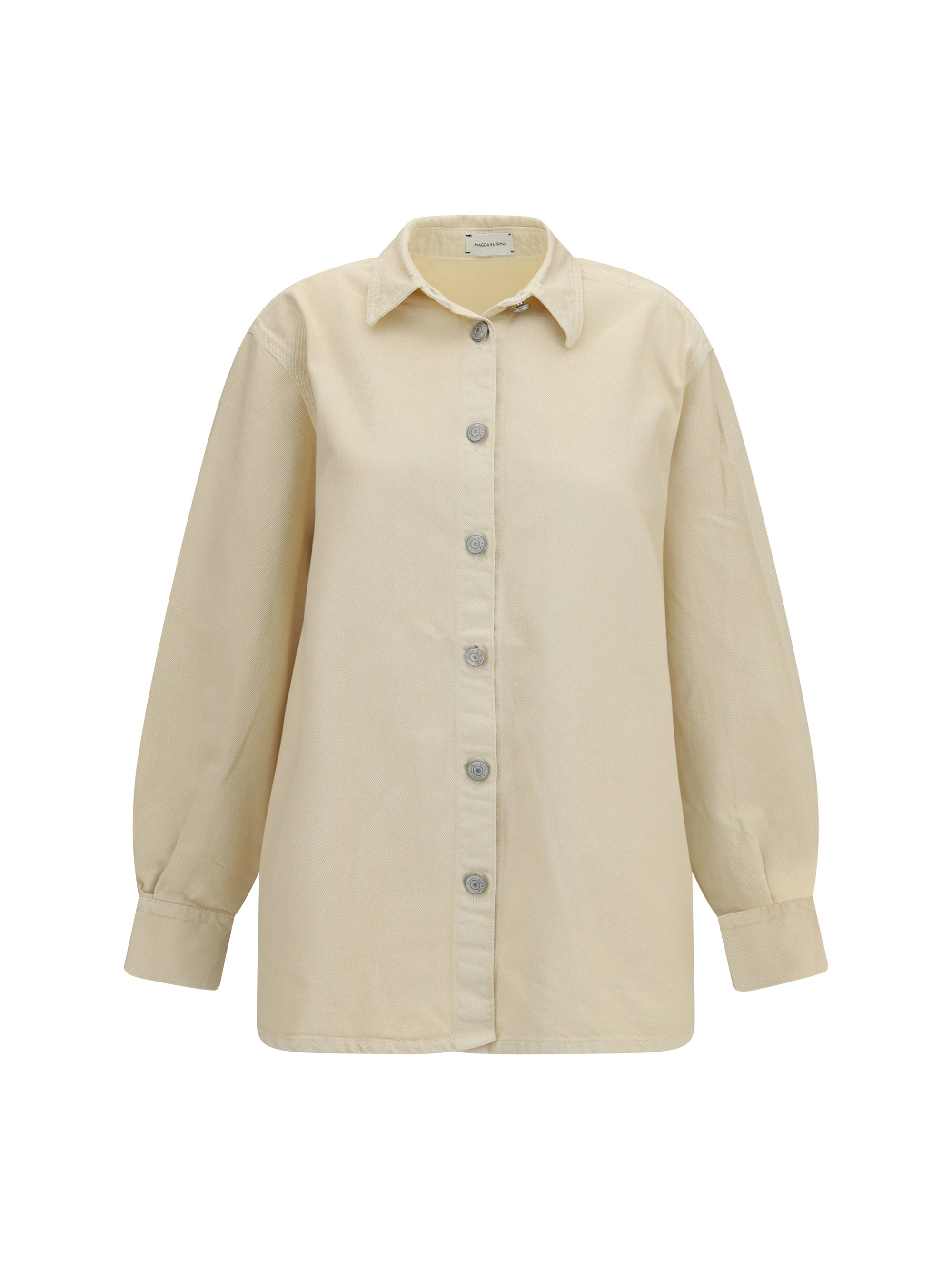 Oversized Denim Shirt — Beige