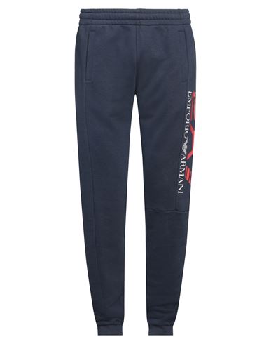 Ea7 Man Pants Midnight blue Size XXL Cotton, Polyester