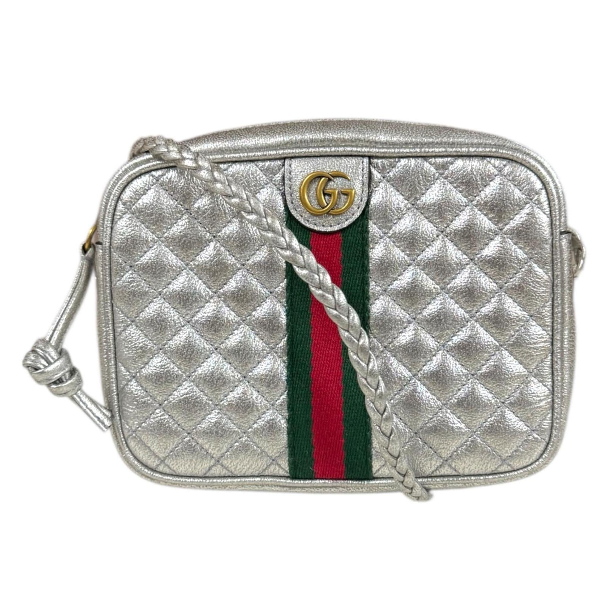 Gucci Silver Leather Shoulder Bag Pre-Owned