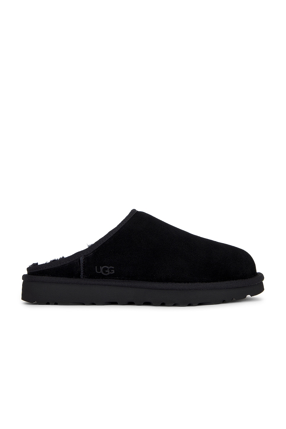 Men's Classic Slip-on Slippers in Black, Size UK 9 