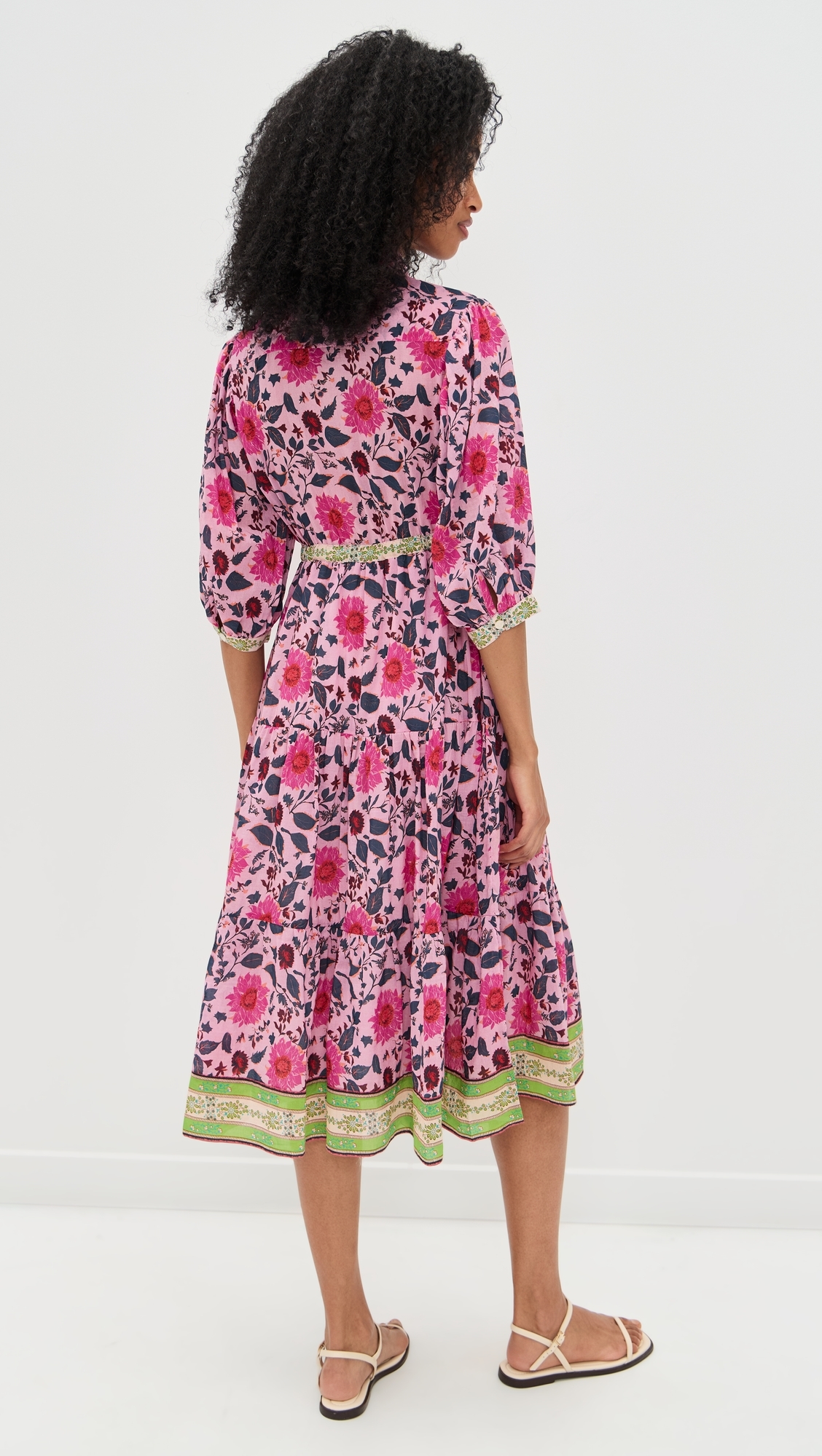 Blair Midi Dress Fuchsia/Teal Floral