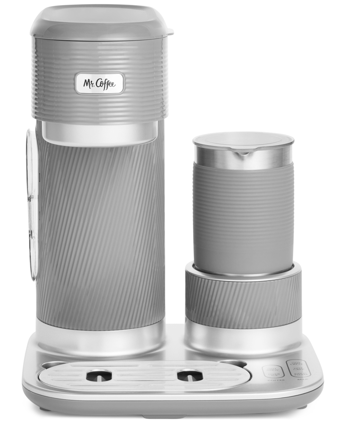 4-in-1 Single-Serve Latte Lux, Iced Hot Coffee Maker with Milk Frother - Steel Gray