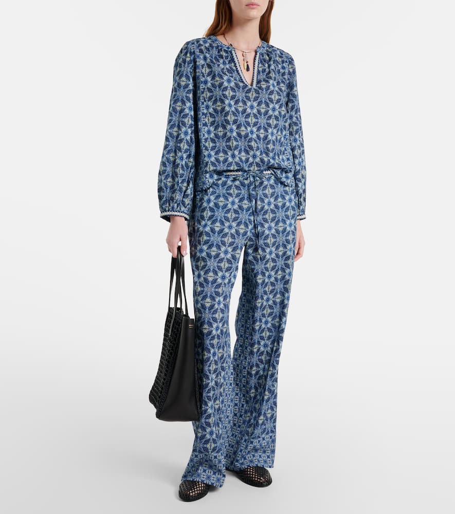 Claudie printed cotton blouse