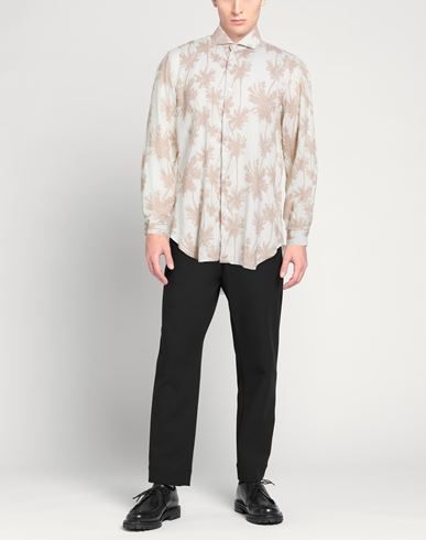 Man Shirt Beige Size 17 ¾ Linen