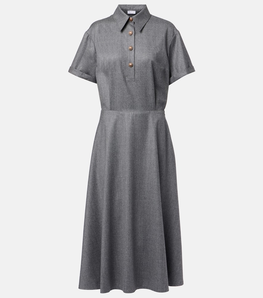 Virgin wool shirt dress
