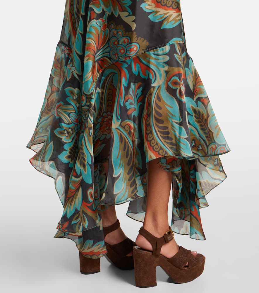 Paisley fringed silk gown