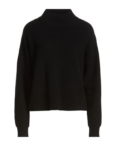Woman Turtleneck Black Size L Wool, Cashmere
