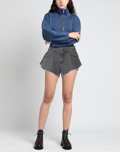 Le Volière Woman Denim shorts Charcoal Size XS Cotton