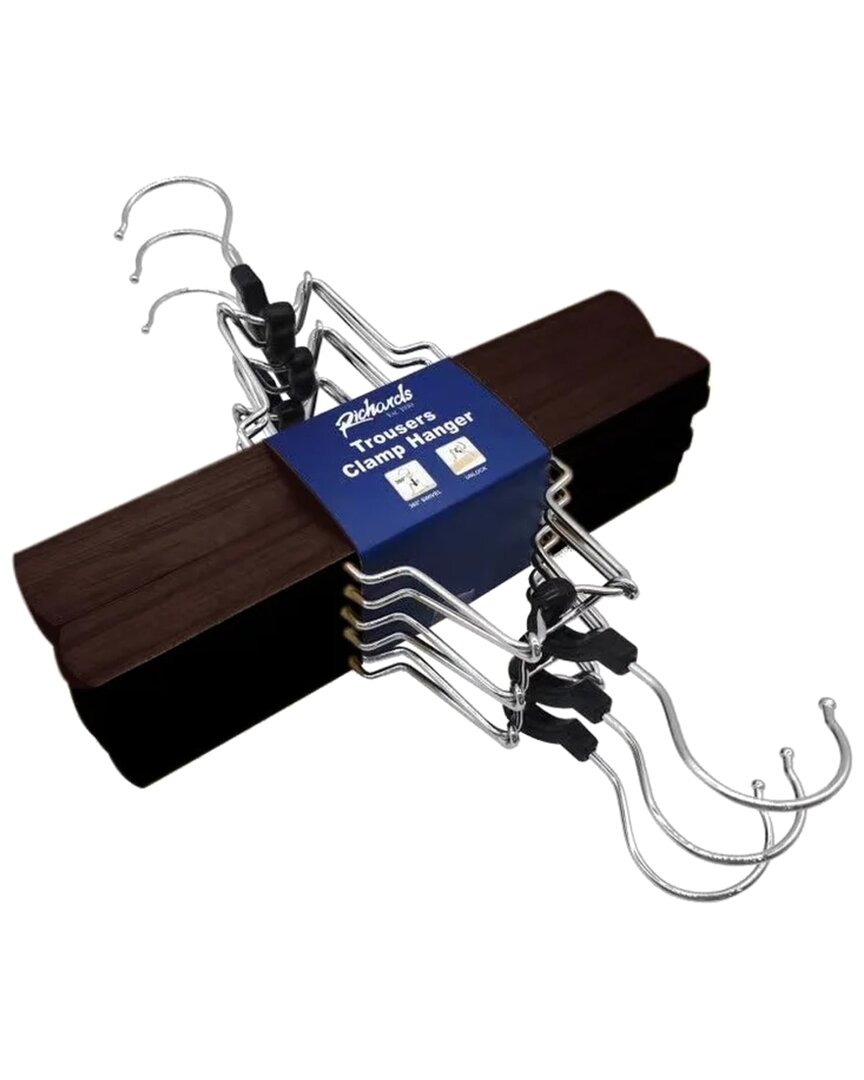 Set Of 6 Trouser Clamp Hangers