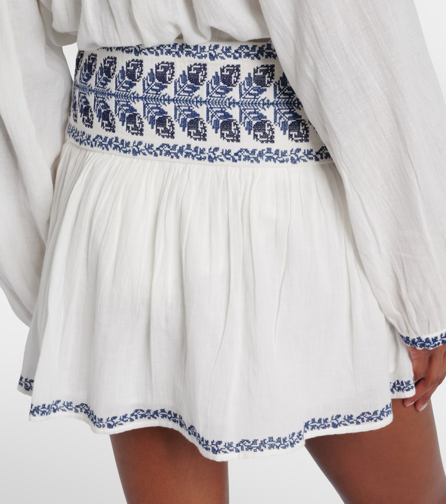 Picadilia embroidered cotton miniskirt