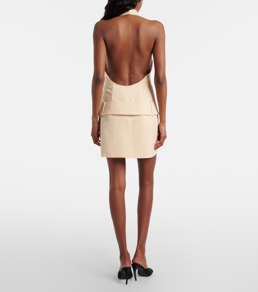 Sabina belted halterneck minidress