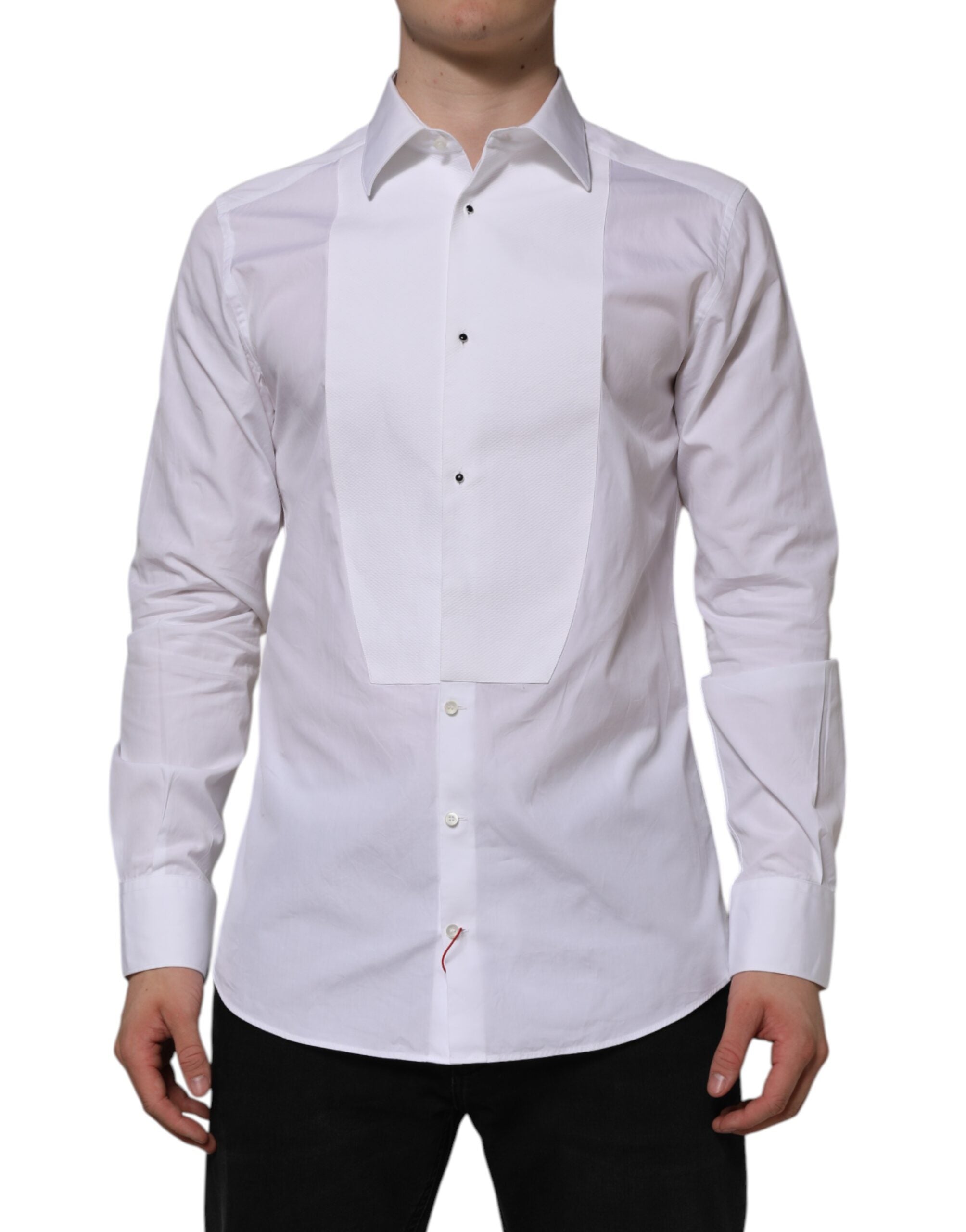 Cotton Poplin Bib Front Shirt — White