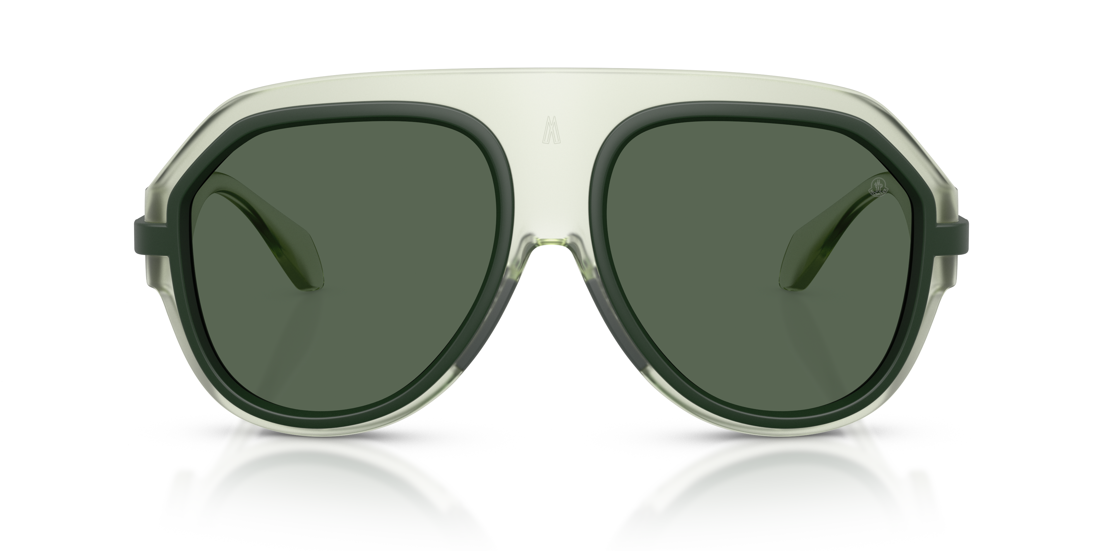 Moncler Unisex Moncler ME8012U FYNDER 502571 Sunglasses Injected Green Green Pilot Norma
