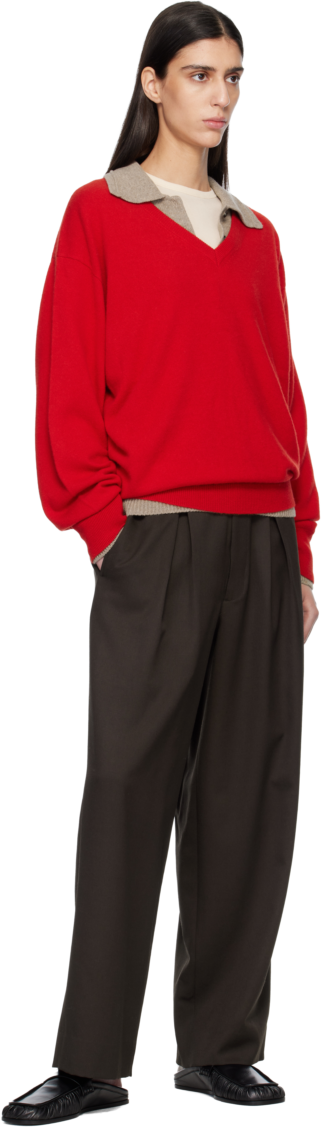 Brown Easy Wide Trousers
