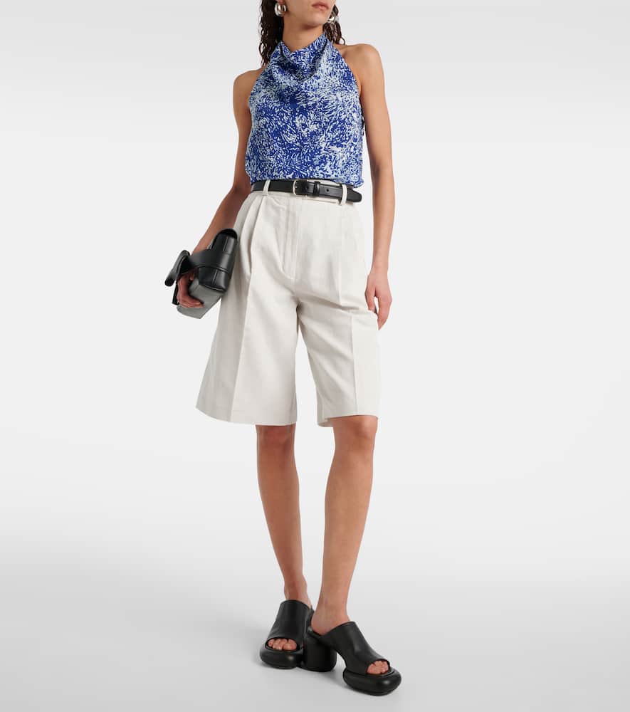 Jenny cotton and linen Bermuda shorts