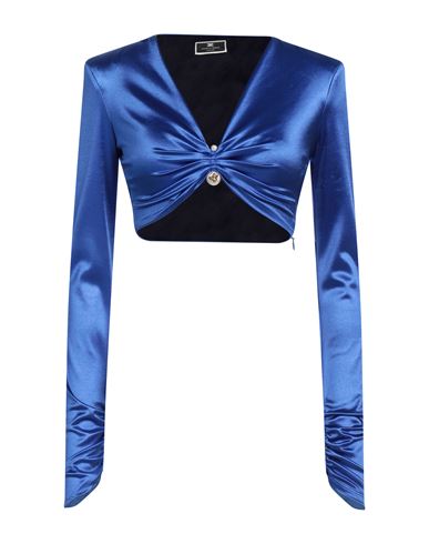 Elisabetta Franchi Woman Top Blue Size 6 Polyamide, Elastane