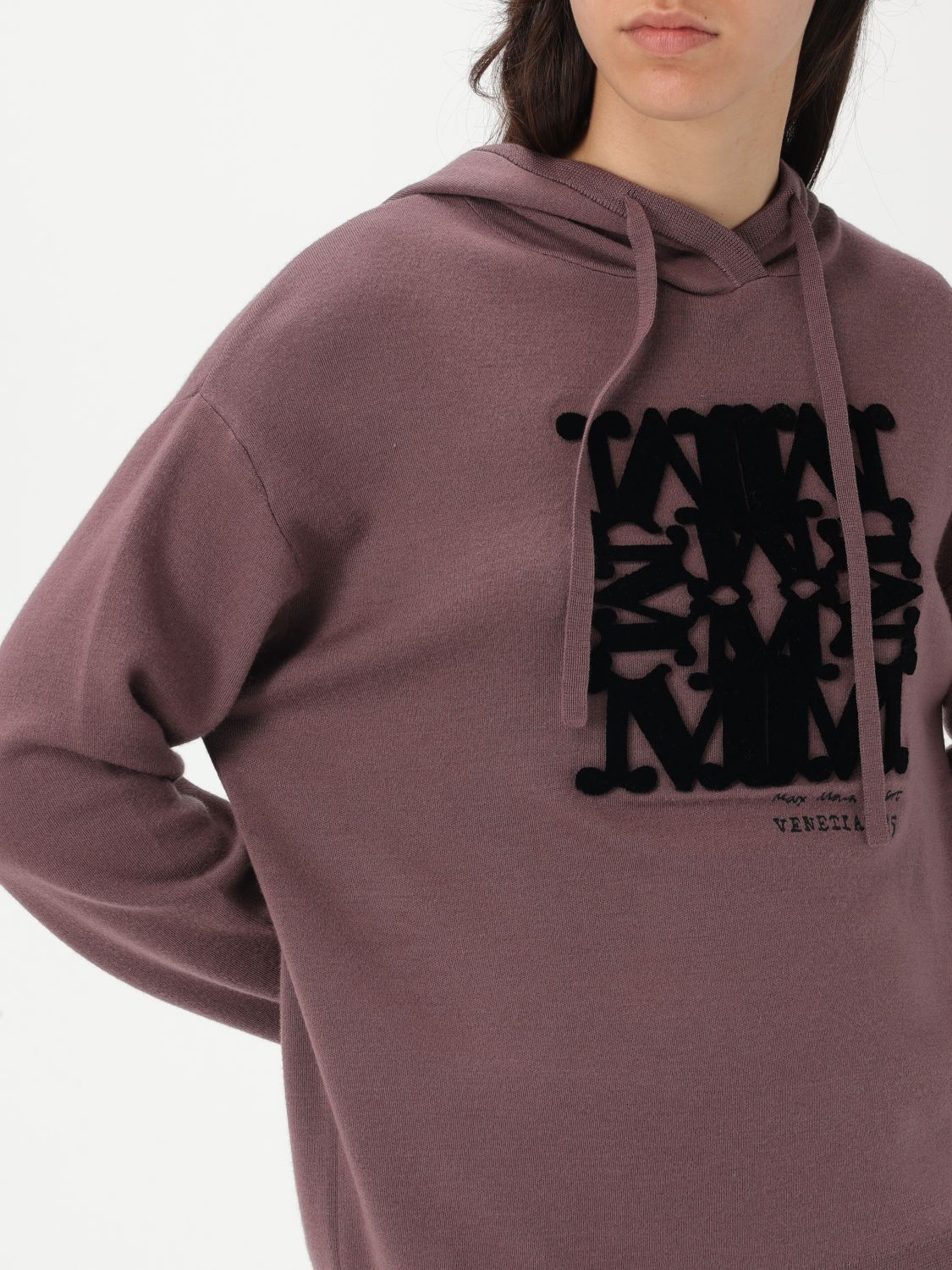 Flocked-logo hoodie - Brown