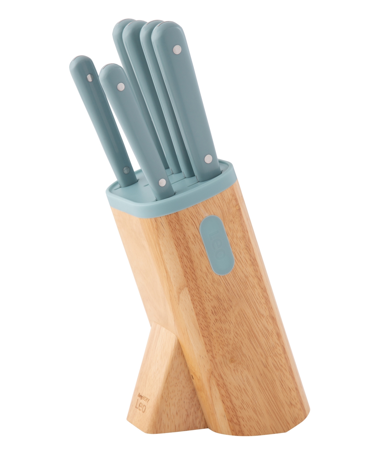 Leo Stainless Steel 6 Piece Knife Set - Mint, Beige