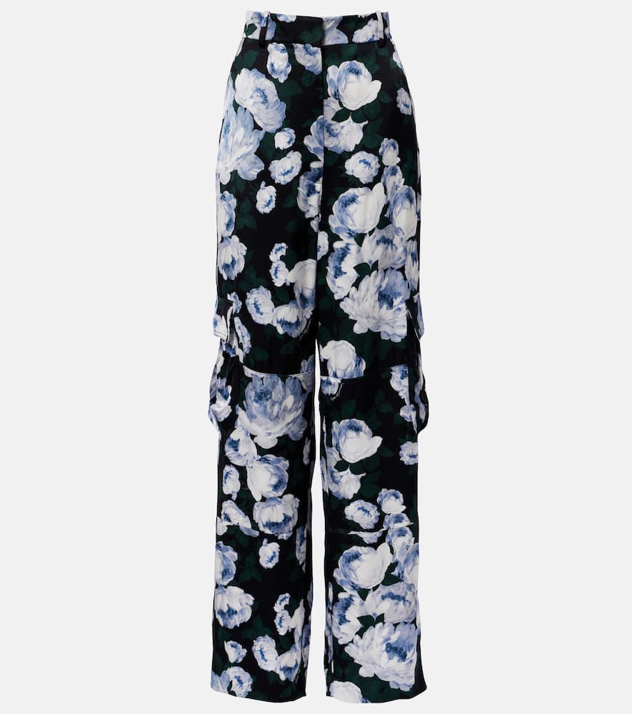 Printed satin pajama pants