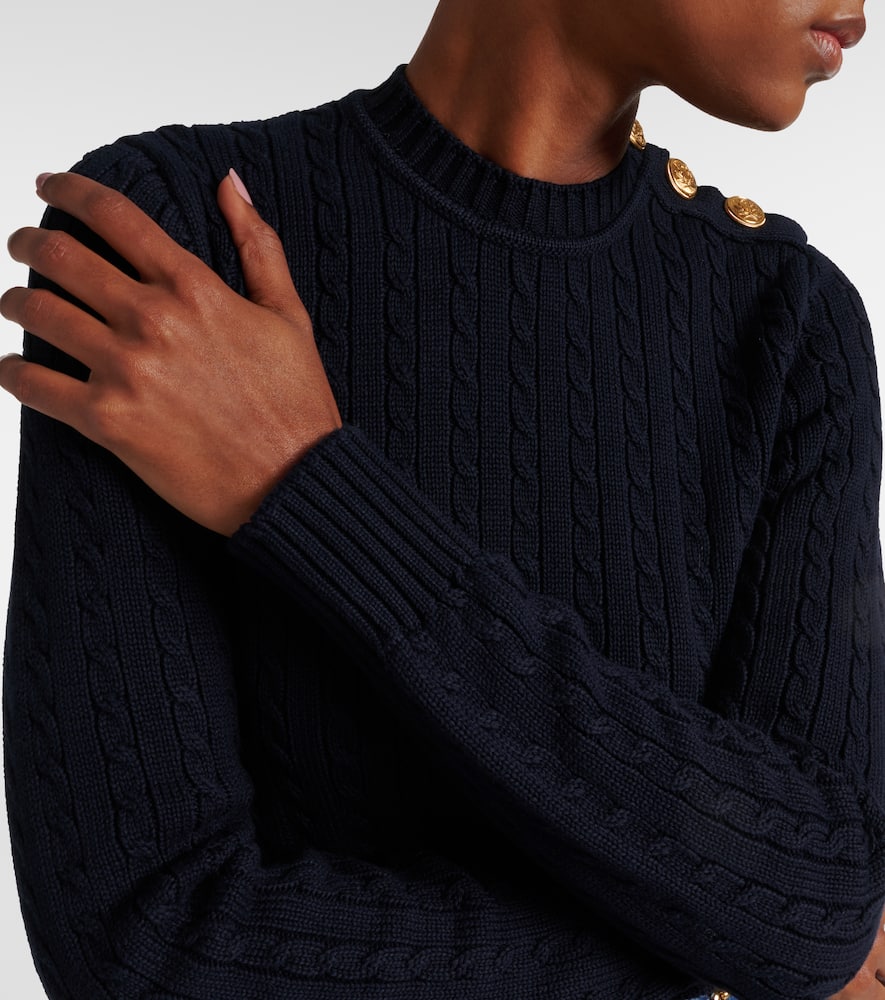 Chloé Cropped cable-knit cotton sweater
