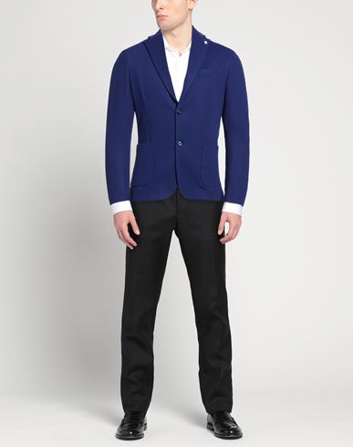 Man Blazer Blue Size 36 Polyester, Elastane