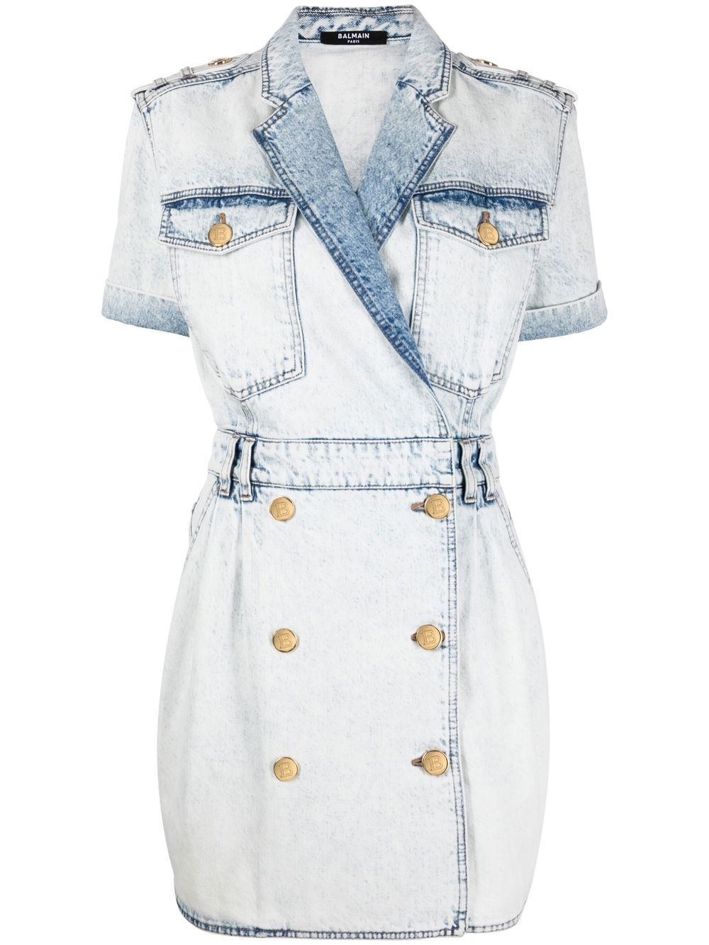 Double-breasted denim dress - Blue