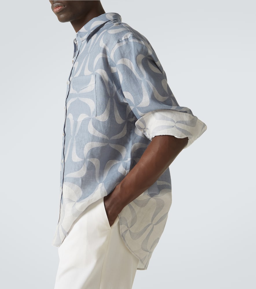 Mantra printed linen shirt