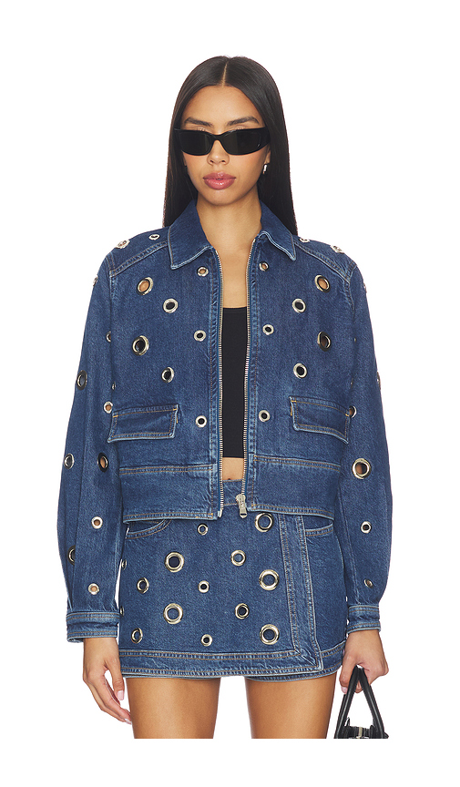Cinq a Sept Denim Harriet Jacket in Blue. L. Also in M, S