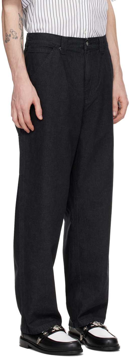 Carhartt Work In Progress Black OG Single Knee Denim Trousers