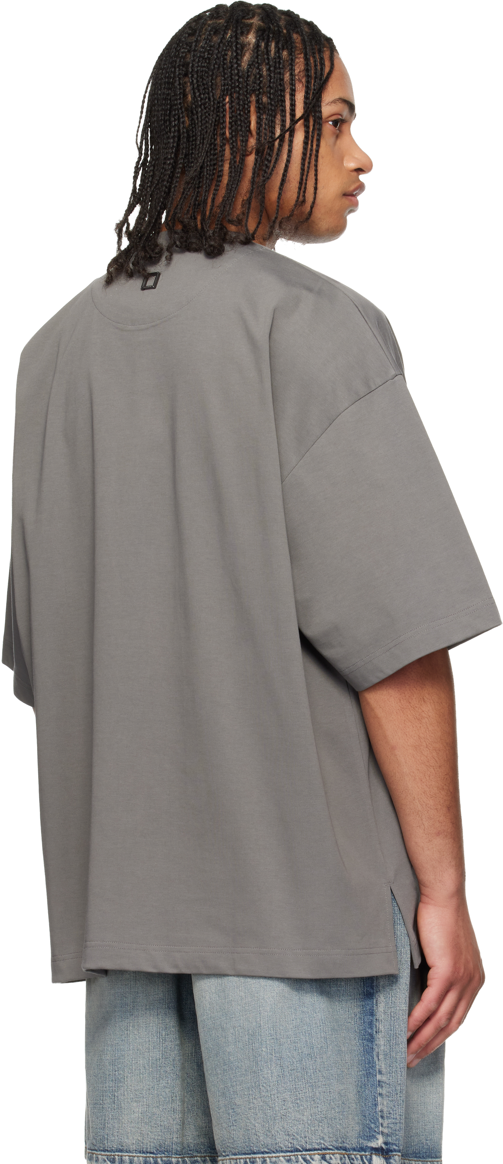 Gray Cotton Over Size T-shirt