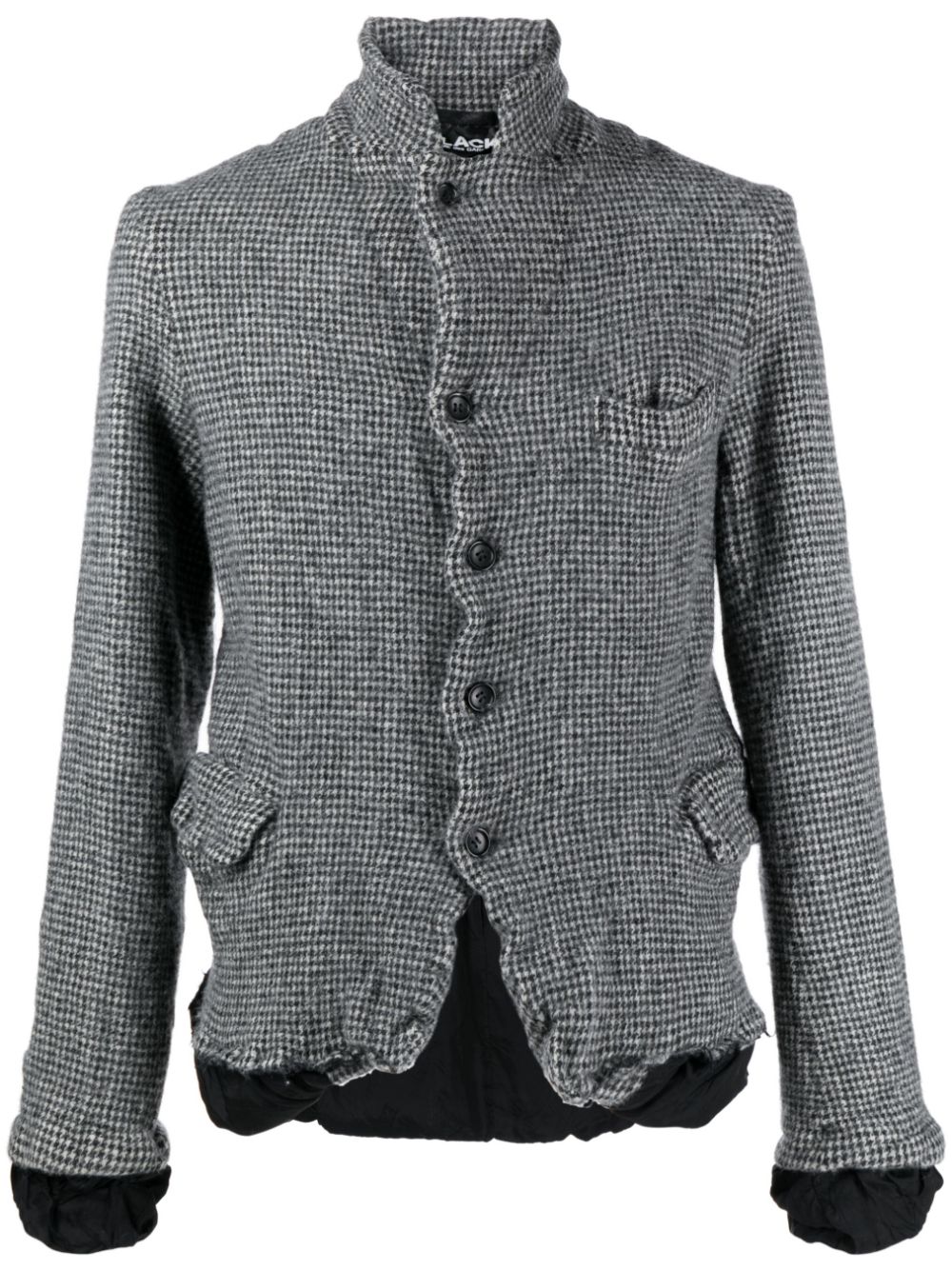 Check-print wool blazer - Grey