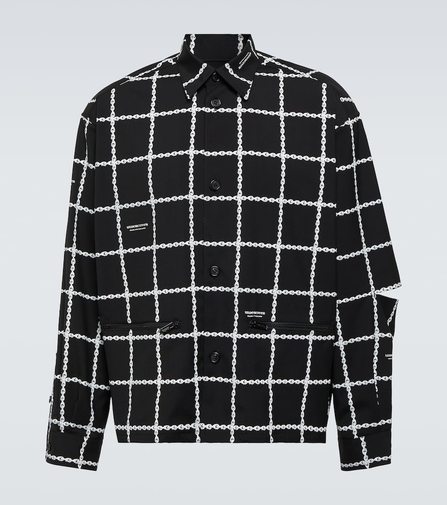 Printed wool-blend jacket
