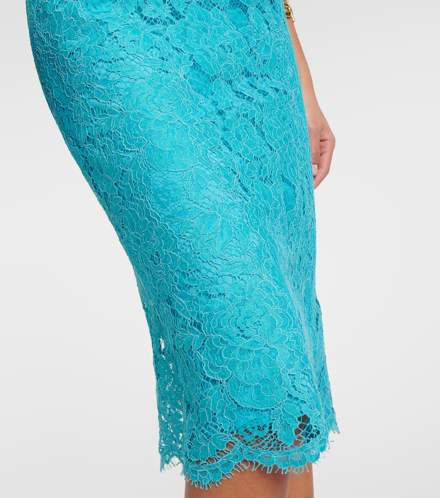 Cotton-blend lace midi dress
