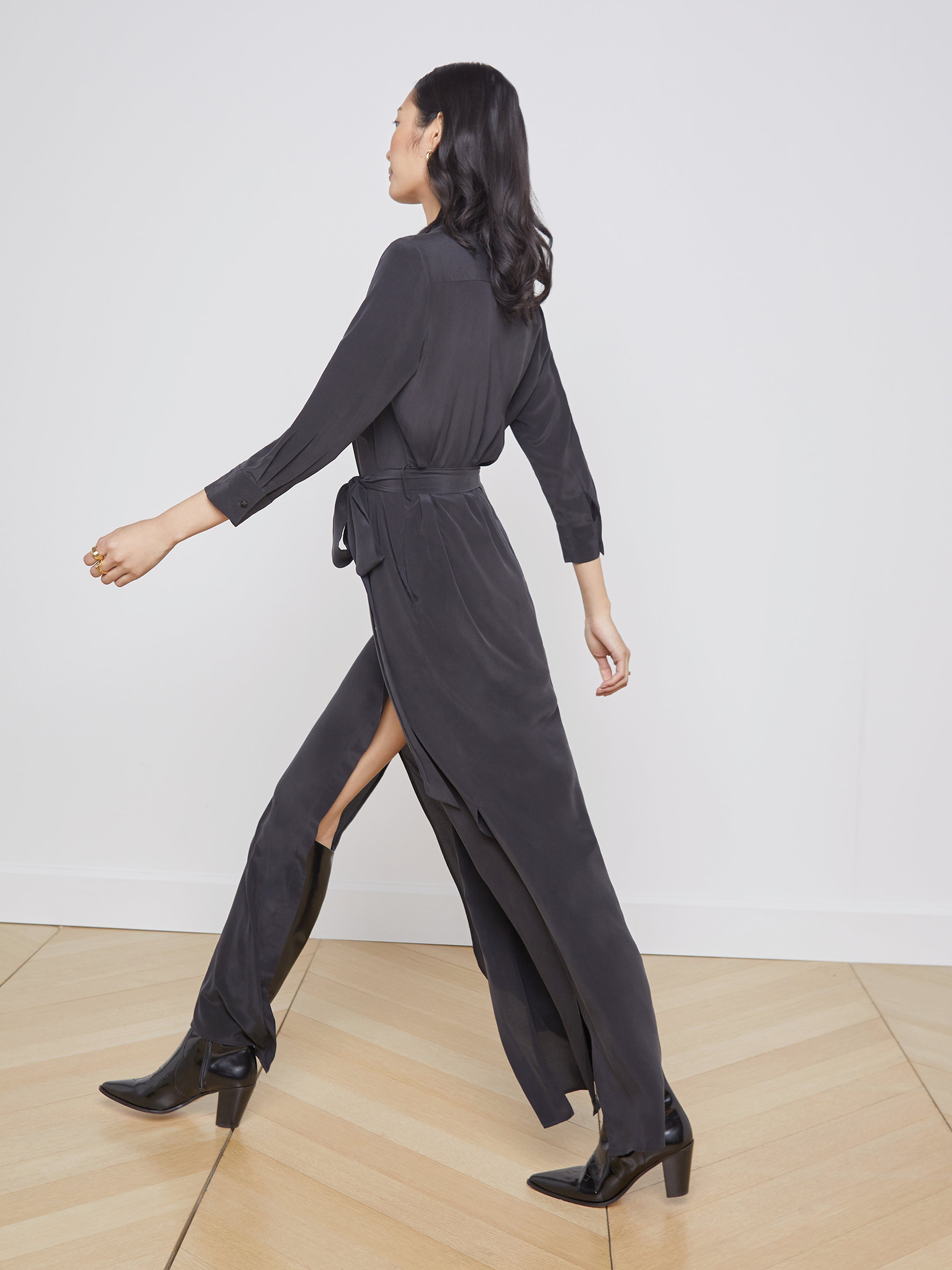 Cameron Shirt Dress In Black