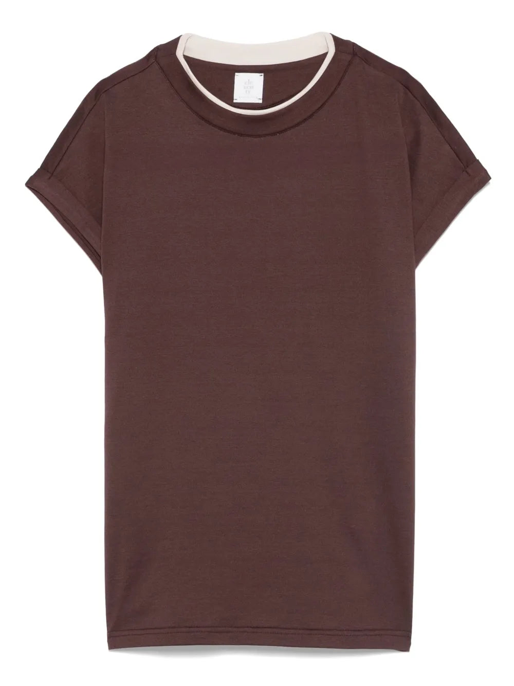 Crew-Neck Cotton T-Shirt — Brown