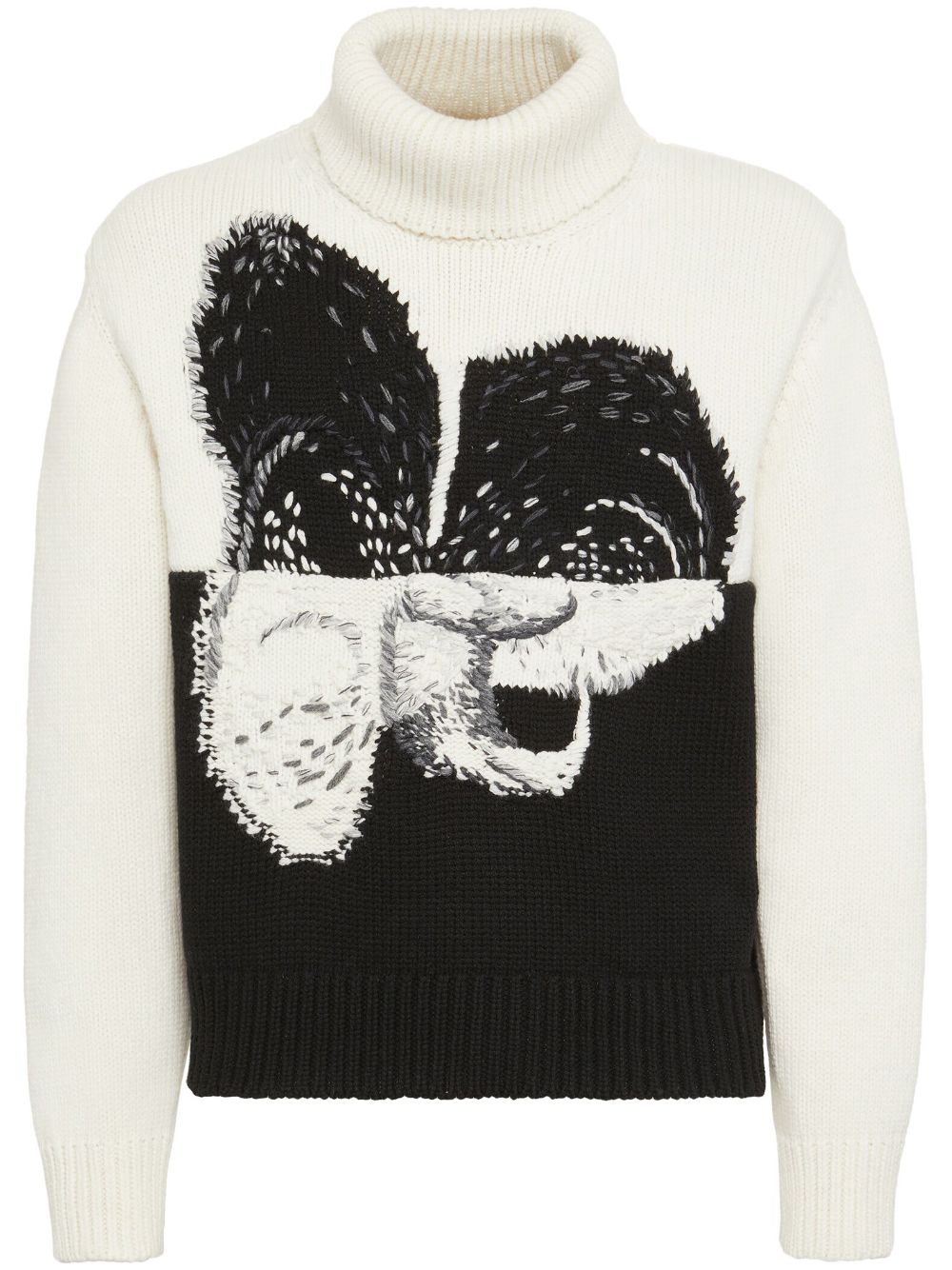 Spliced orchid jumper - White