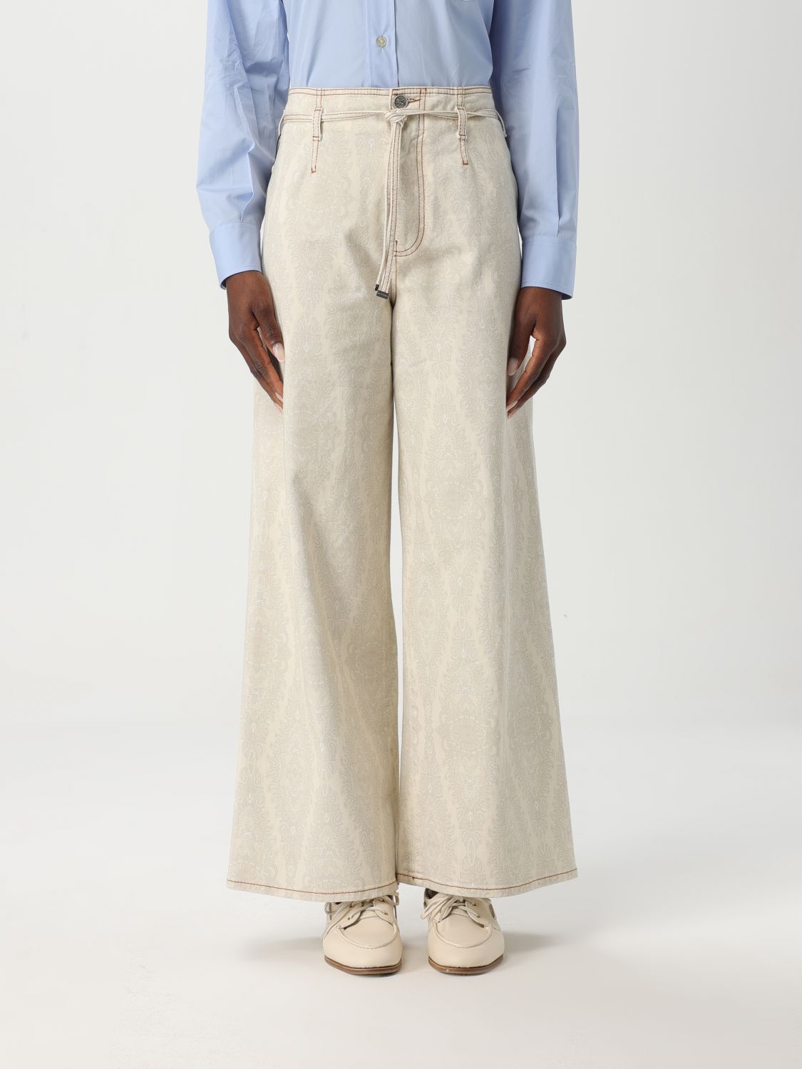 Paisley-print trousers - Neutrals