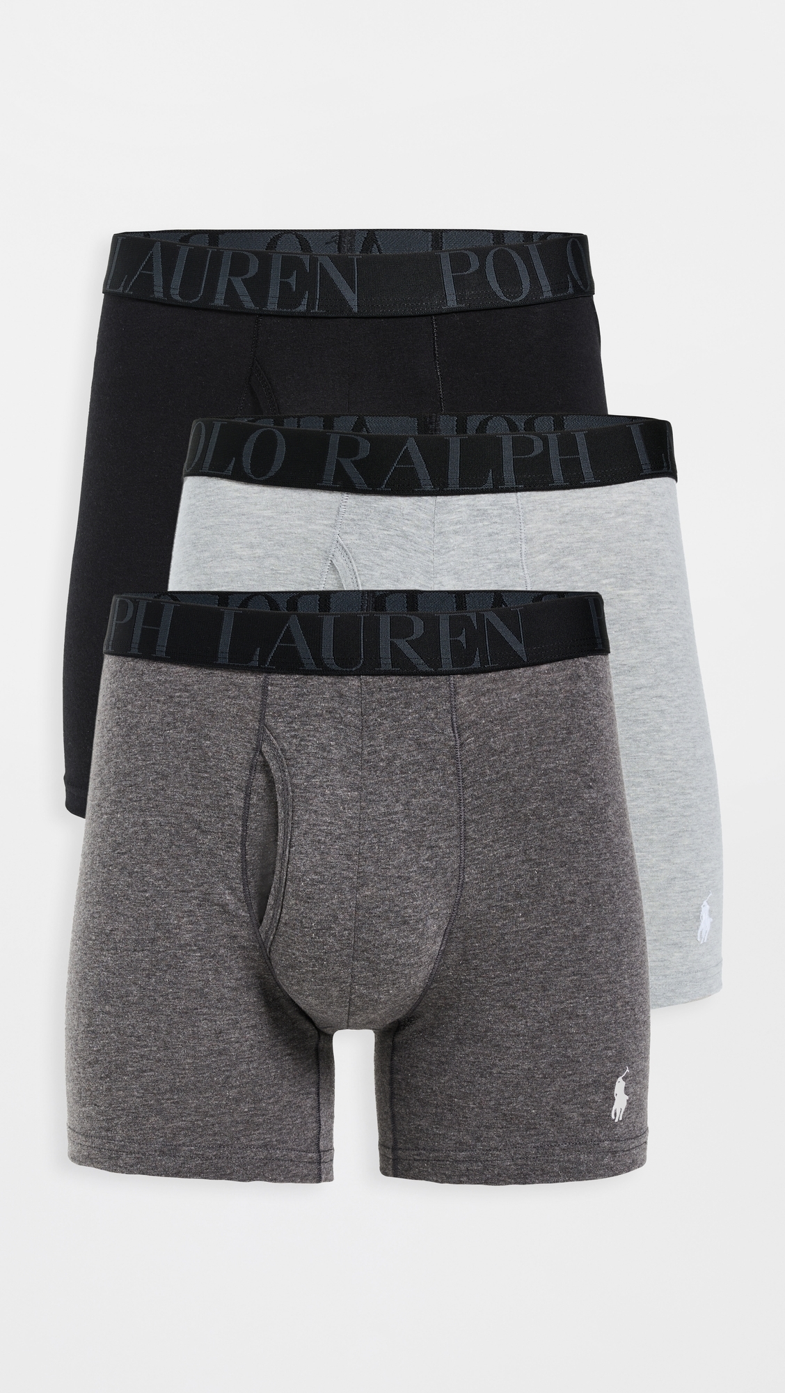 Stretch Classic Fit Boxer Briefs 3 Pack Andover/Charcoal/Polo Black