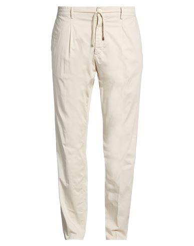 Man Pants Off white Size 38 Cotton, Elastane