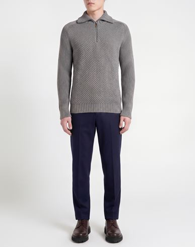 Man Turtleneck Grey Size L Merino Wool, Acrylic
