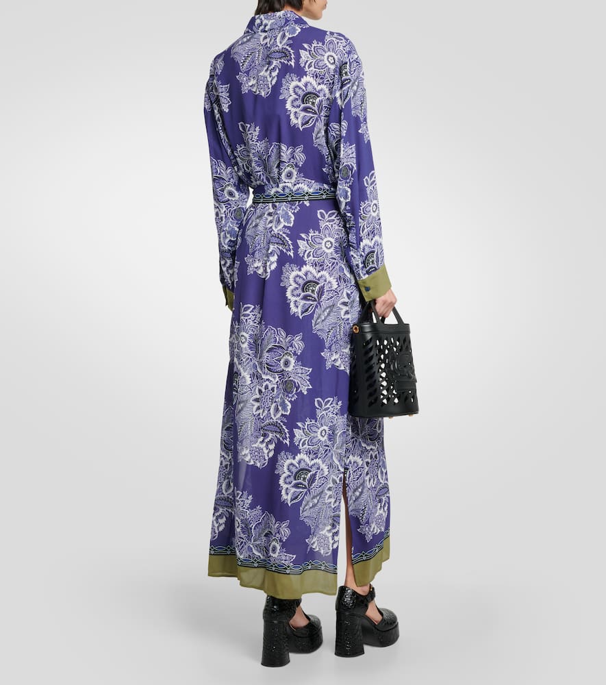 Printed shirt midi dress