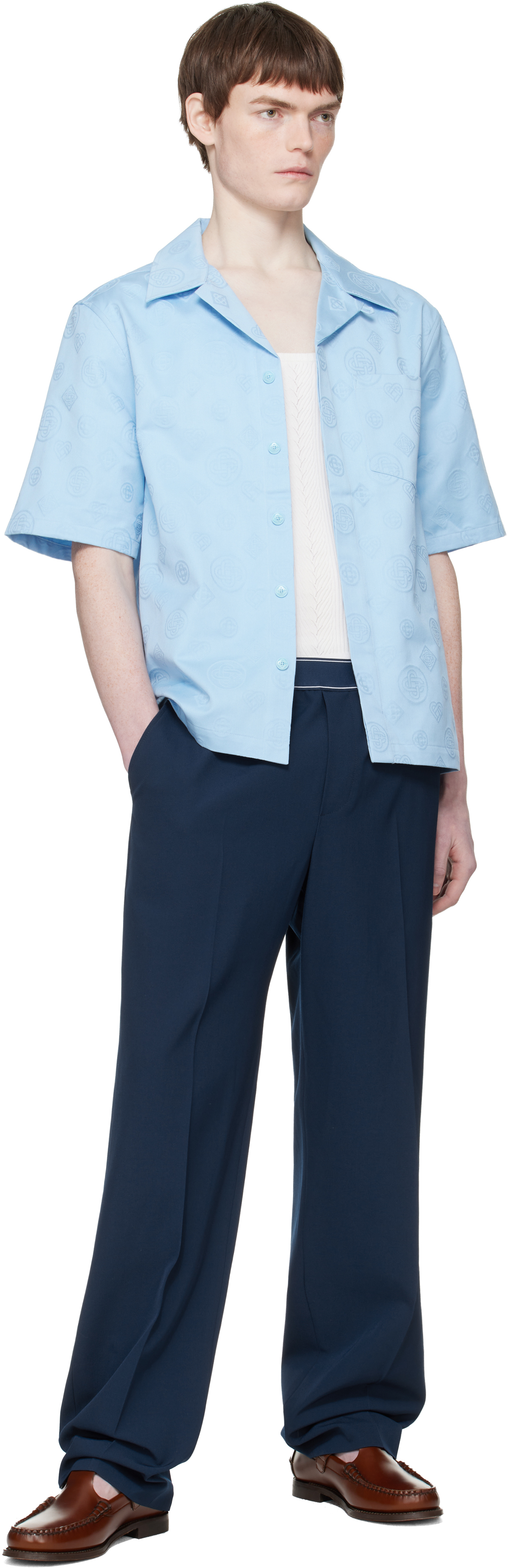 Navy Wool Sports Trousers