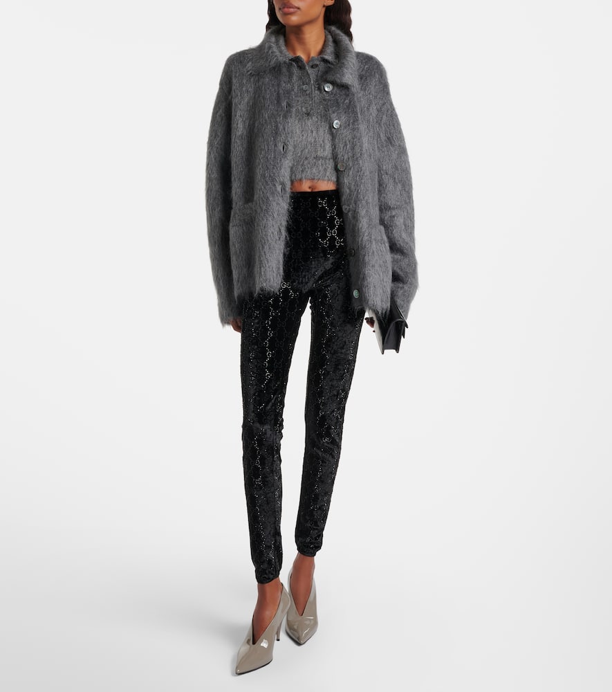GG embellished chenille leggings