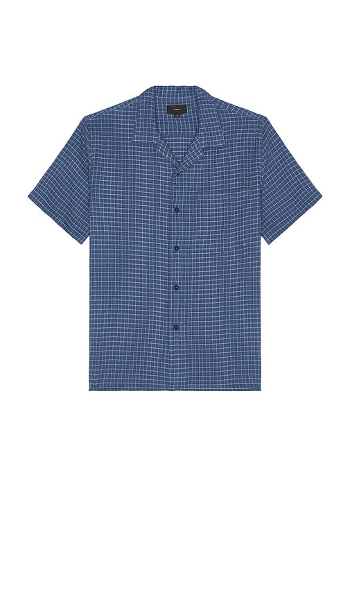 Vince Provence Plaid Collar Shirt in Blue.  M. Also in L, XL/1X